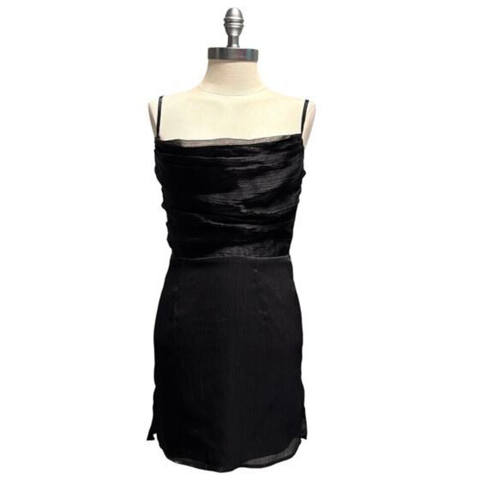 Superdown Lena Cowl Ruched Mini Dress‎ Size Small Black Women's